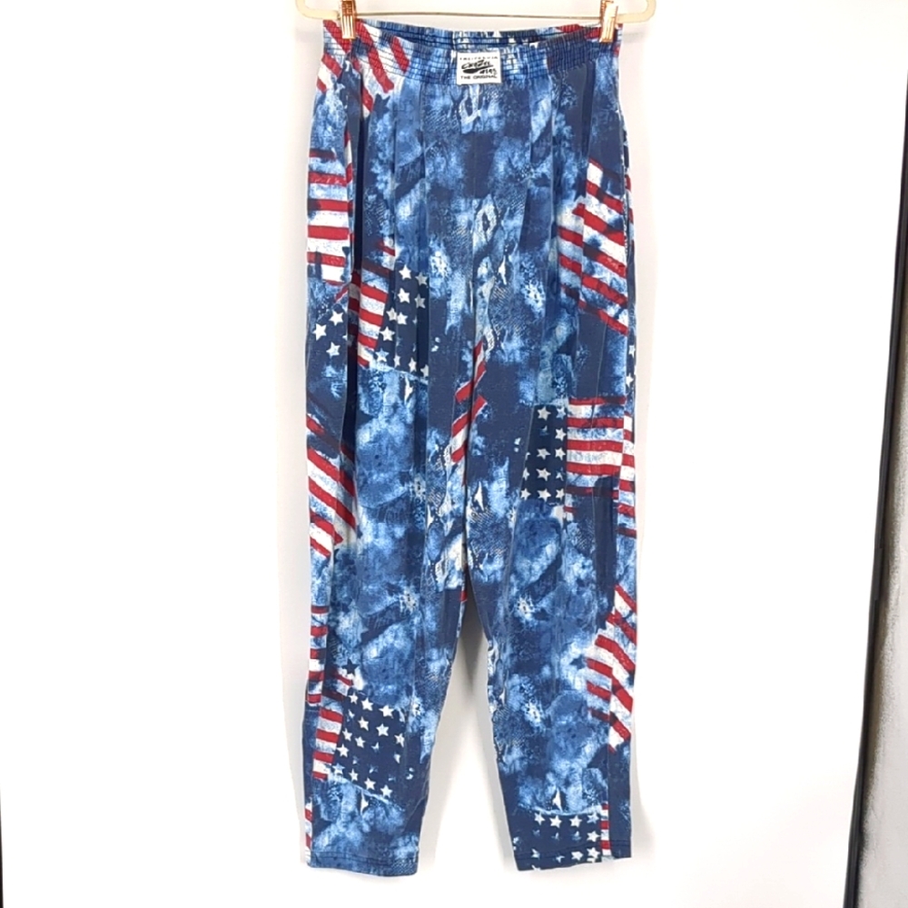 VTG California CraZee Wear Weight Lifting Gym Parachute Pajama Hammer Pants L